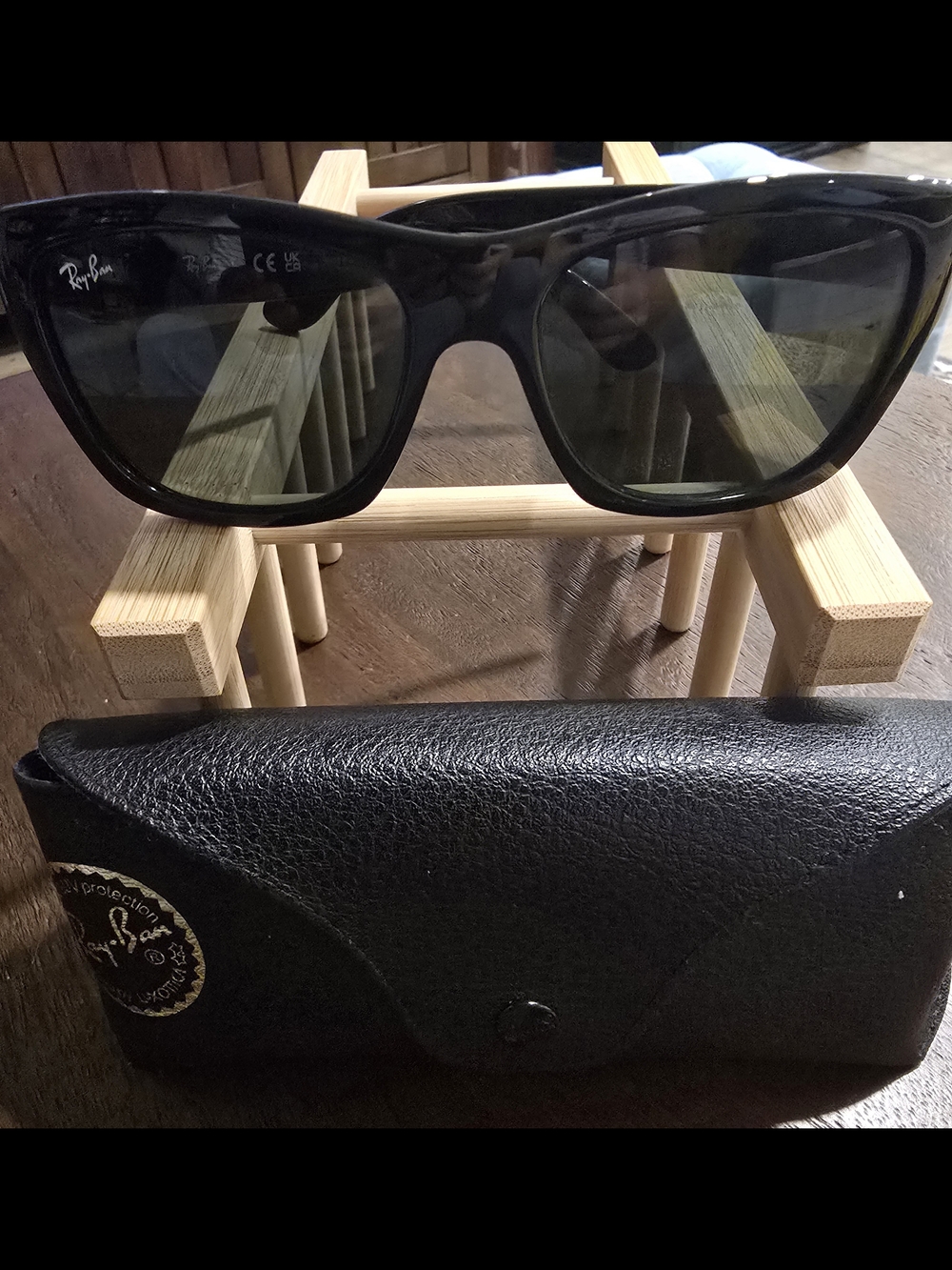 Ray-Ban 4194 Sunglasses Black Frame Dark Green Lenses